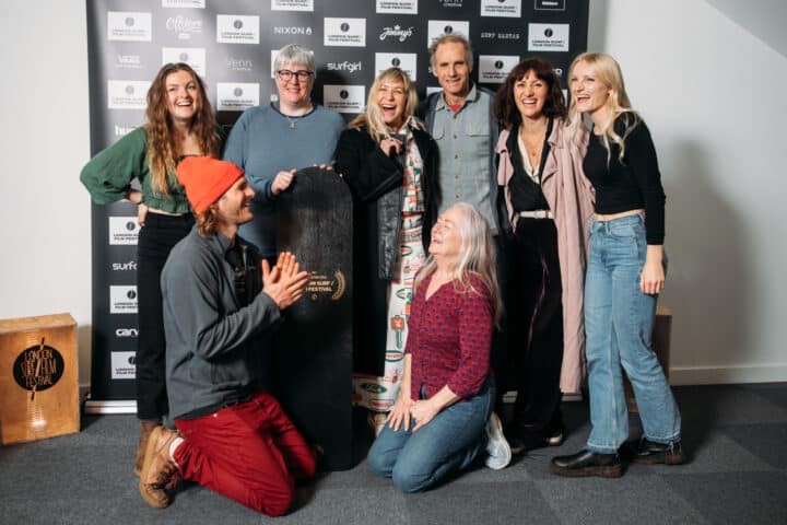 LS/FF 2022 Best British Film: Savage Waters Dir. Mikey Corker Featuring the indomitable Knight Family pictured with Producer Ghislaine Couvillat @Whipped Sea, Producer Maia Norman, Composer Anna Phoebe @ Ava Waves // Image: Adj Brown x LS/FF