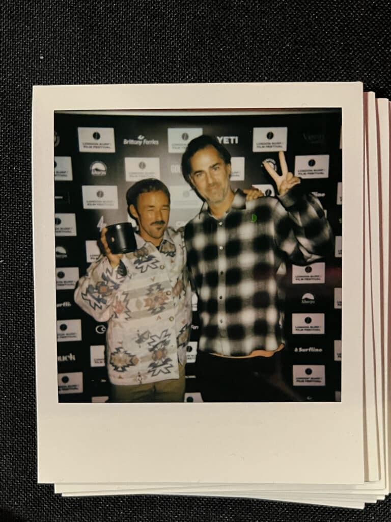 Surfer Kepa Acero with photographer, designer, filmmaker and LS/FF Judge Owen Tozer